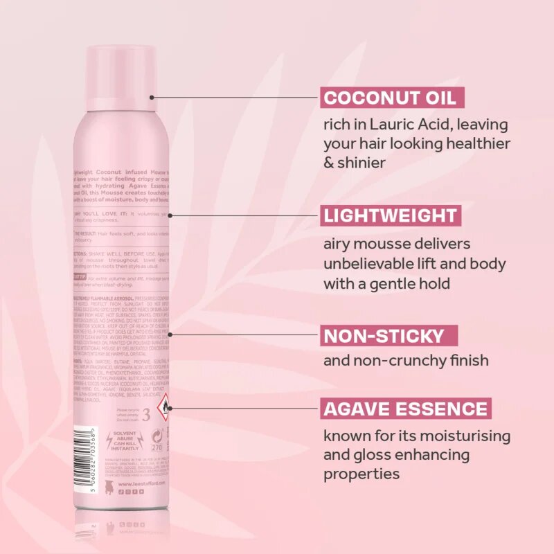 Lee Stafford CoCo LoCo Agave luxusní objemová pěna pro jemné a zplihlé vlasy 200 ml