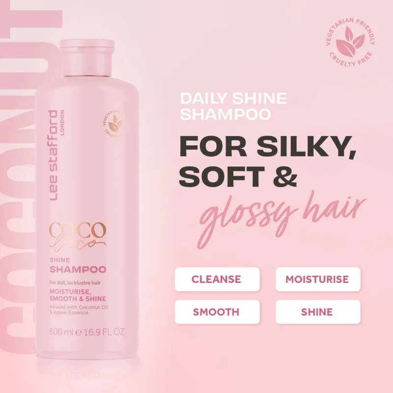 Lee Stafford CoCo LoCo Agave šampon pro každodenní mytí vlasů pro lesk a hebkost vlasů 500 ml