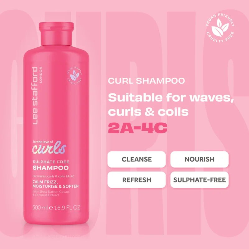 Lee Stafford For The Love Of Curls Shampoo šampon pro vlnité a kudrnaté vlasy 500 ml