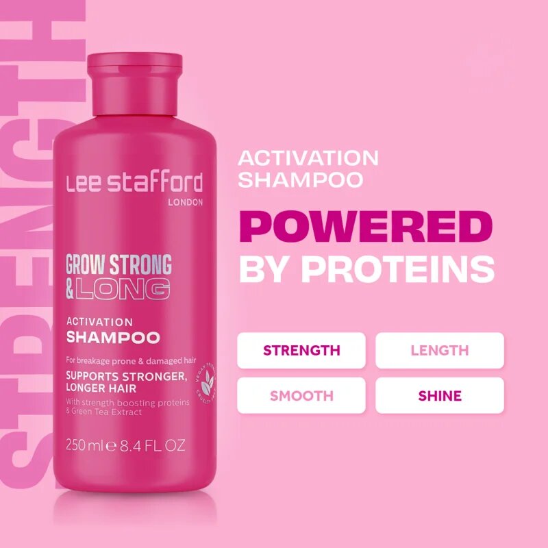 Lee Stafford Grow Strong & Long Activation Shampoo vlasový šampon pro růst vlasů a posílení od kořínků 250 ml
