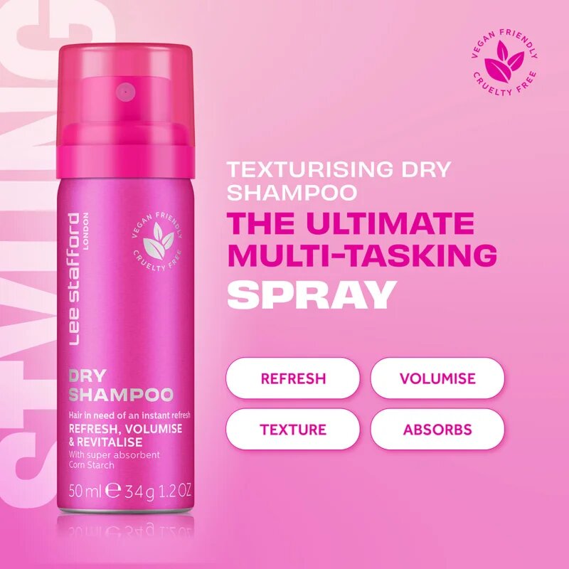 Lee Stafford Styling Original Dry Shampoo suchý šampon pro absorpci přebytečného mazu a pro osvěžení vlasů 50 ml