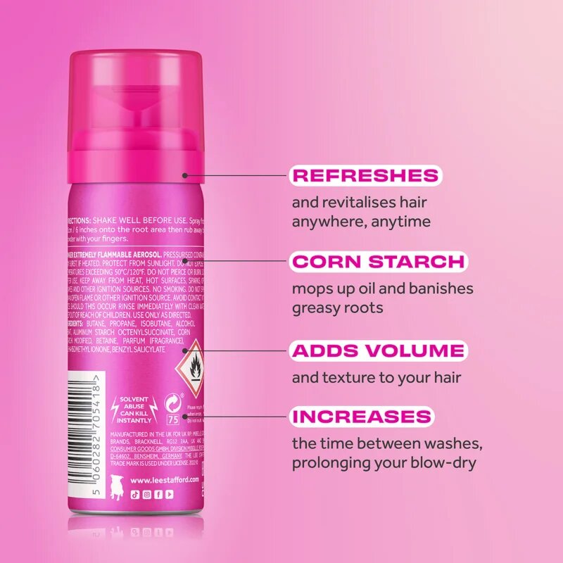 Lee Stafford Styling Original Dry Shampoo suchý šampon pro absorpci přebytečného mazu a pro osvěžení vlasů 50 ml