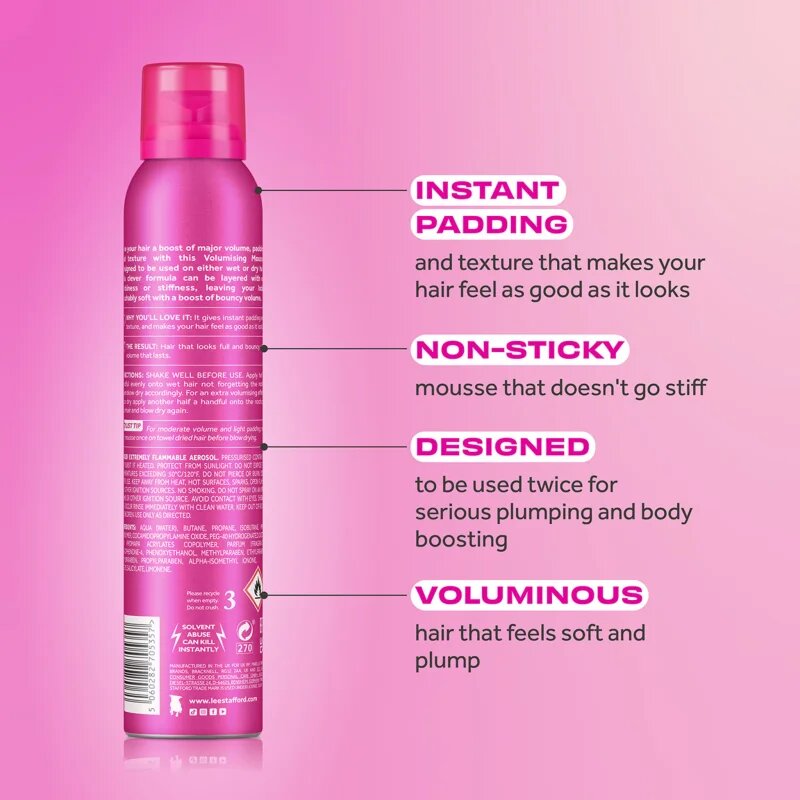 Lee Stafford Styling Volumising Mousse pěnové tužidlo pro bohatý objem 200 ml