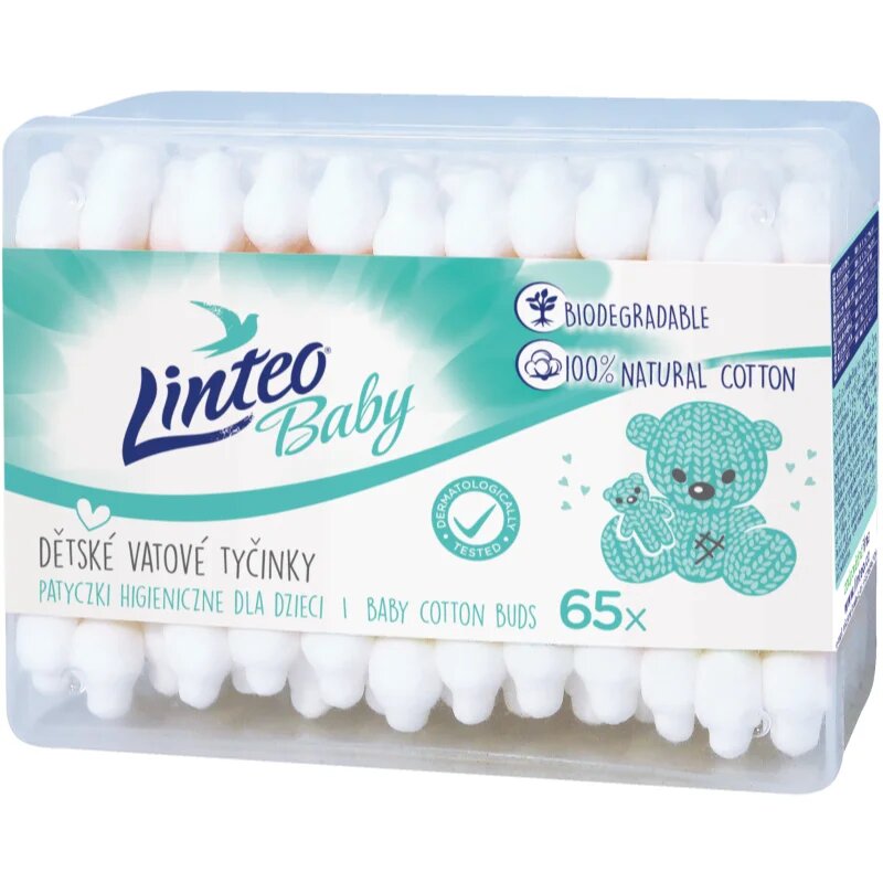 Linteo Baby vatové tyčinky pro děti 65 ks