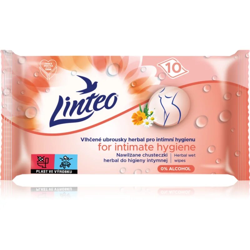 Linteo Personal hygiene vlhčené ubrousky na intimní hygienu mini herbal 10 ks