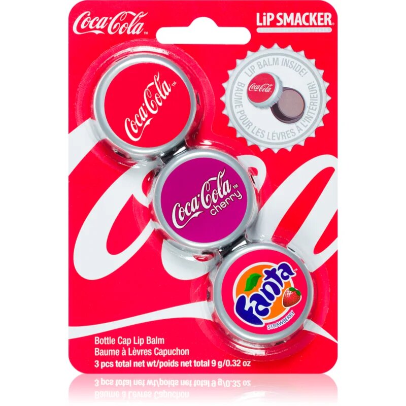 Lip Smacker Coca Cola balzám na rty vůně Original Cherry & Fanta 3x3 g
