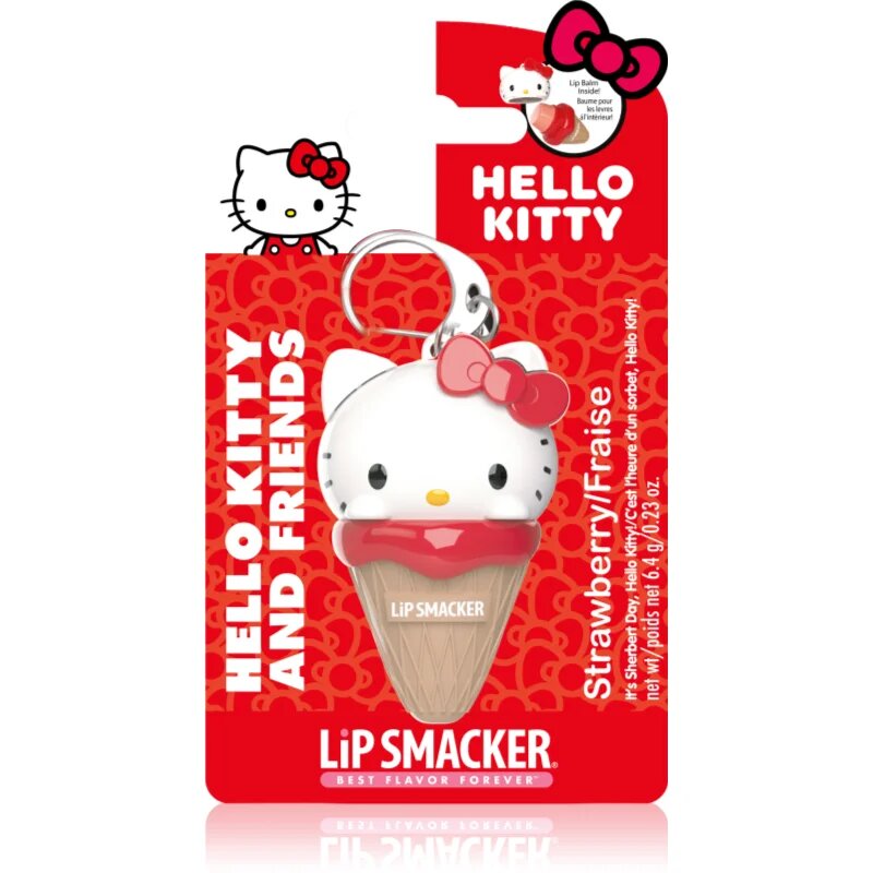 Lip Smacker Hello Kitty & Friends balzám na rty na klíče příchuť Strawberry 6.4 g