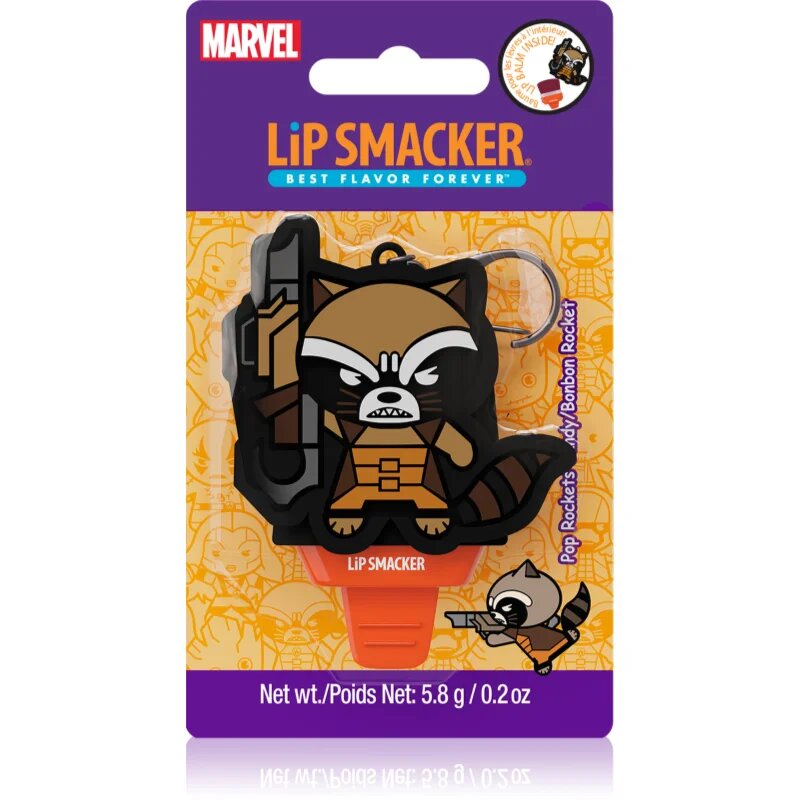 Lip Smacker Marvel Guardians of the Galaxy klíčenka s balzámem pro děti Rocket (Pop Rockets Candy) 58 g