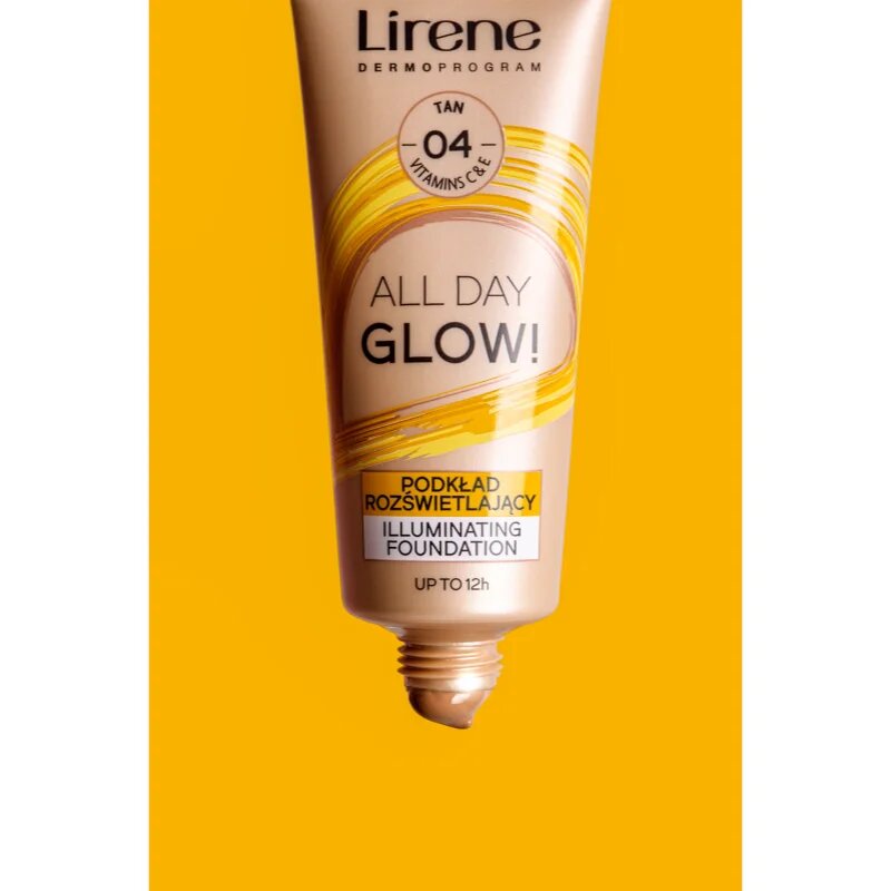 Lirene ALL DAY GLOW! rozjasňující fluidní make-up pro dlouhotrvající efekt odstín 02 Natural 30 ml