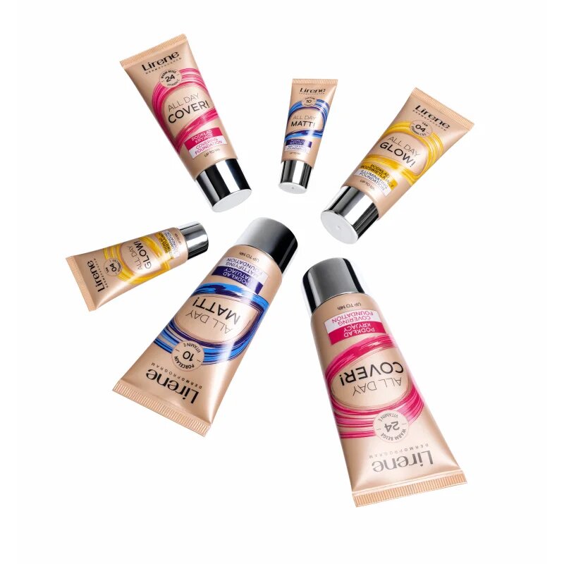 Lirene ALL DAY GLOW! rozjasňující fluidní make-up pro dlouhotrvající efekt odstín 02 Natural 30 ml