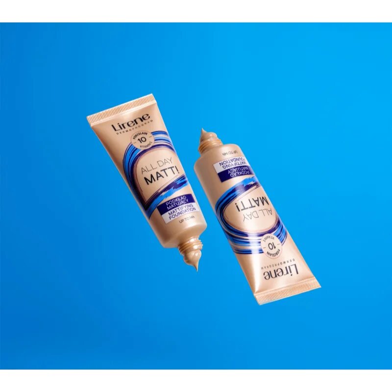 Lirene ALL DAY MATT! matující fluidní make-up pro dlouhotrvající efekt odstín 12 Natural 30 ml