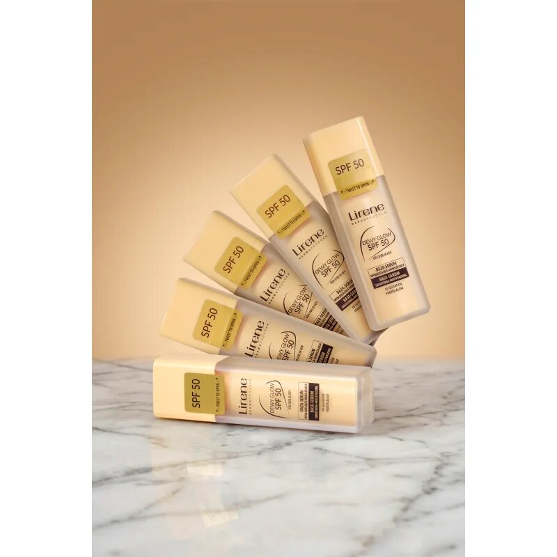 Lirene Base Dewy Glow rozjasňující podkladové sérum SPF 50 30 ml