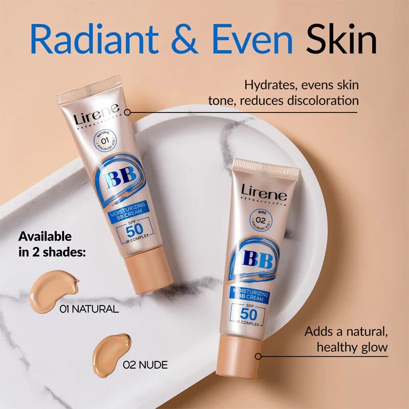 Lirene BB hydratační BB krém SPF 50 odstín 02 Nude 30 ml