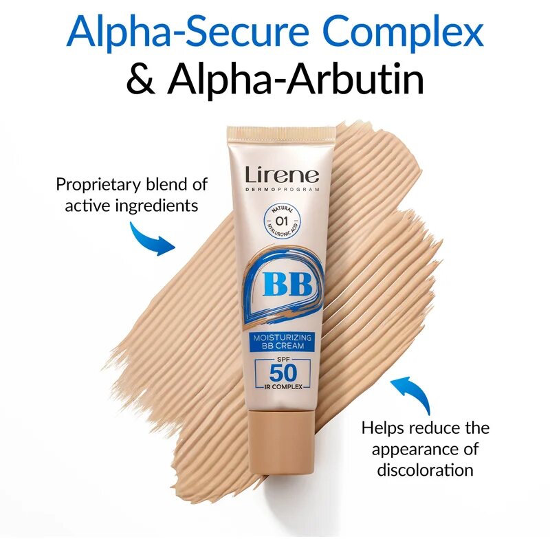 Lirene BB hydratační BB krém SPF 50 odstín 02 Nude 30 ml