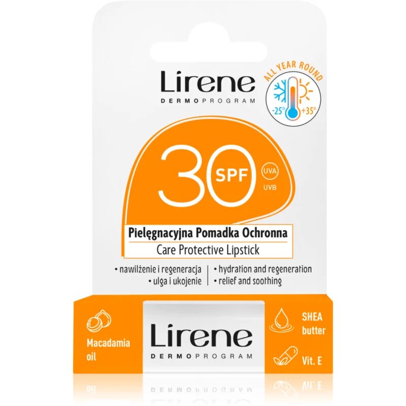 Lirene Care Protective Lipstick ochranný balzám na rty s hydratačním účinkem SPF 30 4.6 g