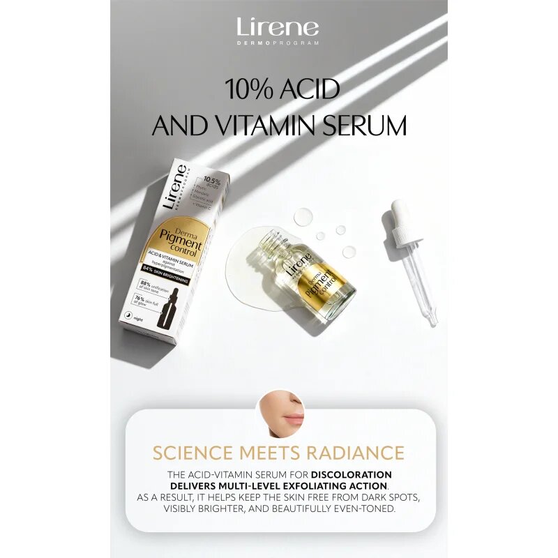 Lirene Derma Pigment Control Acid & Vitamin Serum sérum proti pigmentovým skvrnám 30 ml