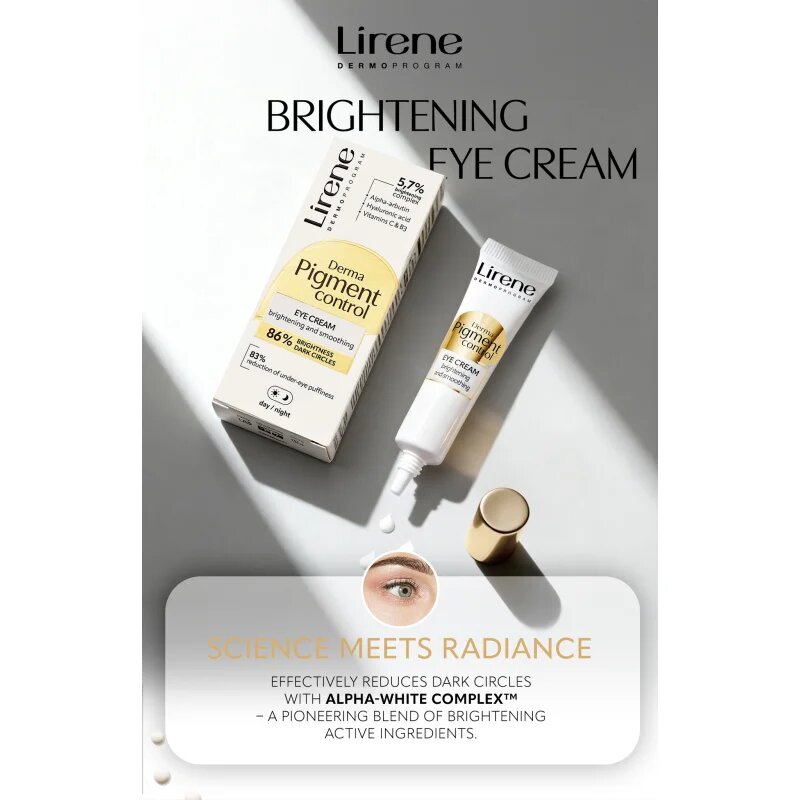 Lirene Derma Pigment Control Brightening Eye Cream vyhlazující a rozjasňující oční krém 15 ml