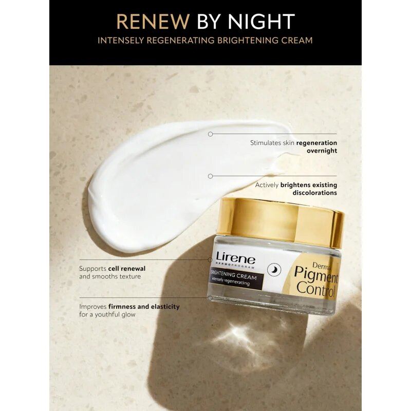 Lirene Derma Pigment Control Brightening Night Cream rozjasňující noční krém pro pleť s hyperpigmentací 50 ml