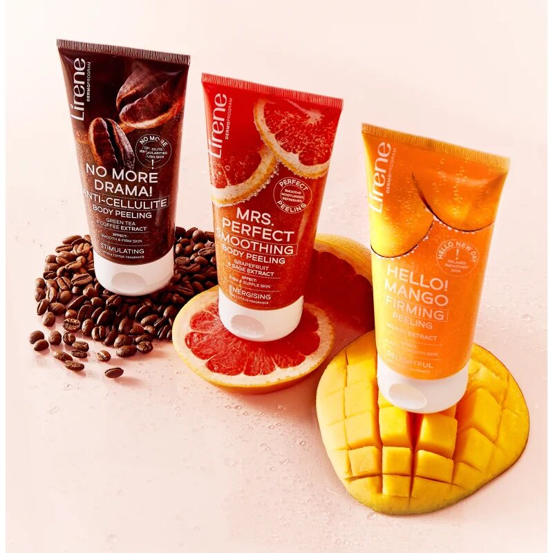 Lirene Hello! Mango zpevňující tělový peeling s vyživujícím účinkem 175 ml