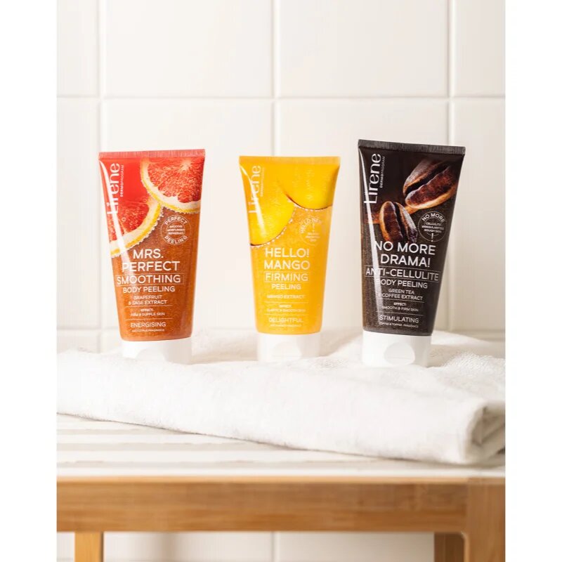 Lirene Hello! Mango zpevňující tělový peeling s vyživujícím účinkem 175 ml