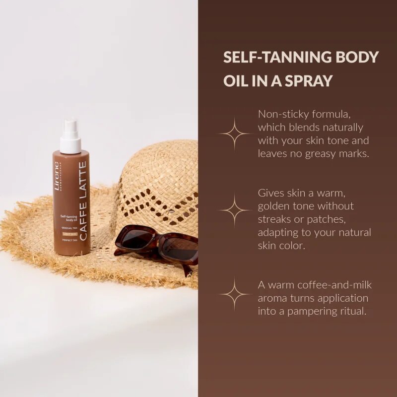 Lirene Perfect Tan samoopalovací olej na tělo Caffe Latte 200 ml
