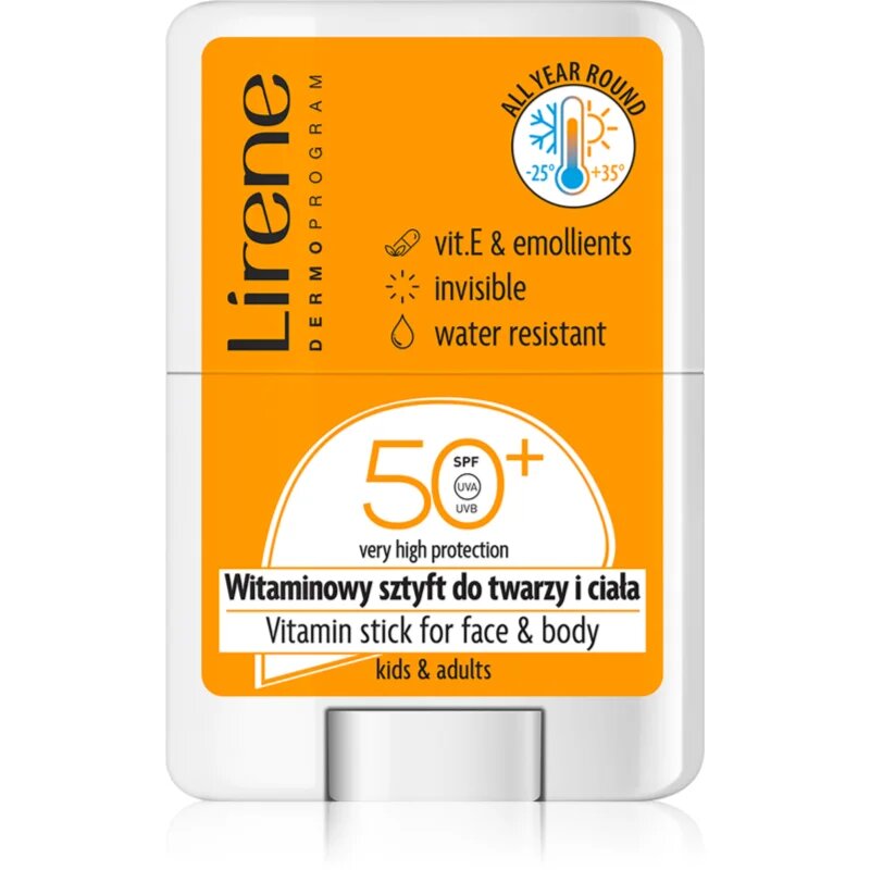 Lirene Vitamin Stick For Face&Body lokální péče proti slunečnímu záření na obličej a tělo SPF 50 15 g