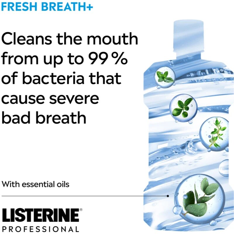 Listerine Professional Fresh Breath+ ústní voda pro svěží dech 500 ml