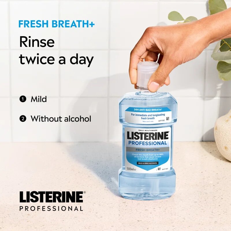 Listerine Professional Fresh Breath+ ústní voda pro svěží dech 500 ml
