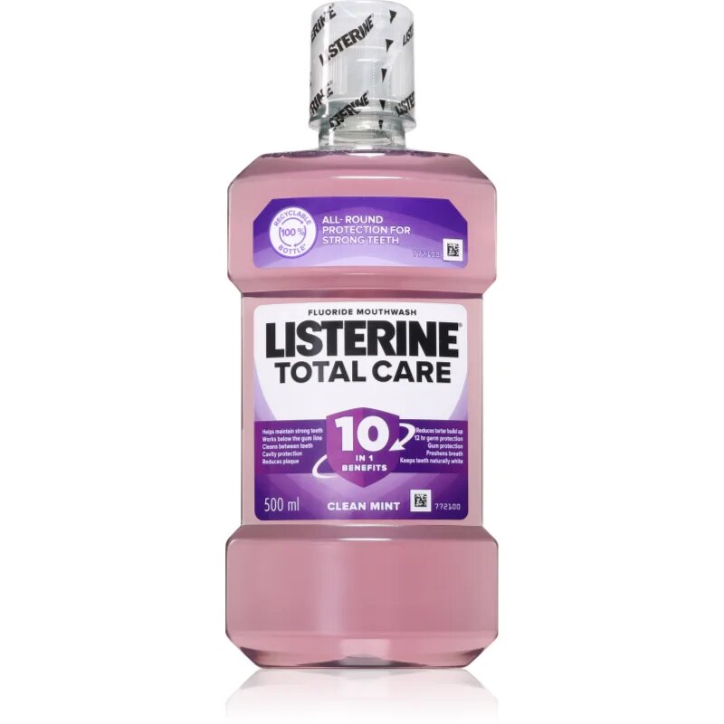 Listerine Total Care Clean Mint ústní voda pro kompletní ochranu zubů 10 v 1 500 ml