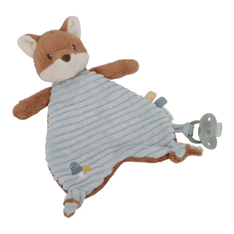 Little Dutch Forest Friends Cuddle Cloth mazlicí dečka s klipem 0 m+ Blue 1 ks