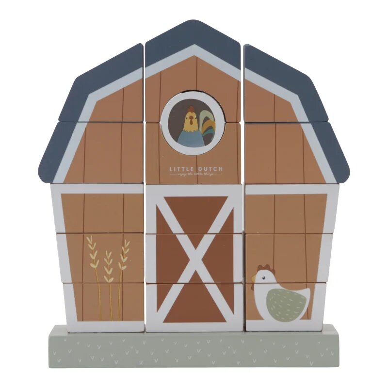 Little Dutch Little Farm Stacking Farmhouse aktivity hračka 12 m+ 1 ks