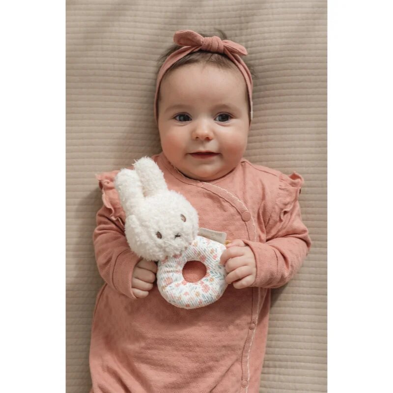Little Dutch Miffy Fluffy Lucky Blossom Rattle Toy chrastítko 0 m+ Pink 1 ks