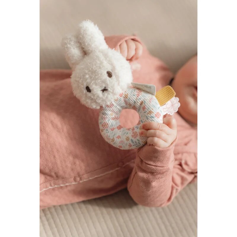 Little Dutch Miffy Fluffy Lucky Blossom Rattle Toy chrastítko 0 m+ Pink 1 ks