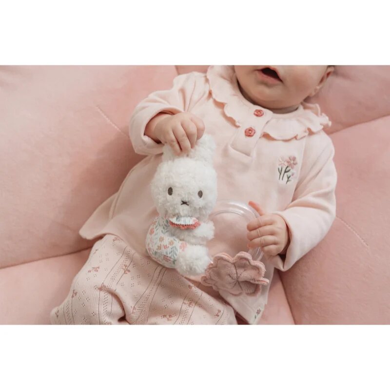 Little Dutch Miffy Fluffy Lucky Blossom Ring Rattle chrastítko 0 m+ Pink 1 ks