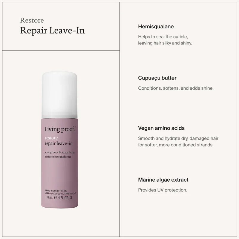 Living Proof Restore Repair Leave-in regenerační bezoplachový kondicionér pro velmi poškozené vlasy s roztřepenými konečky 118 ml