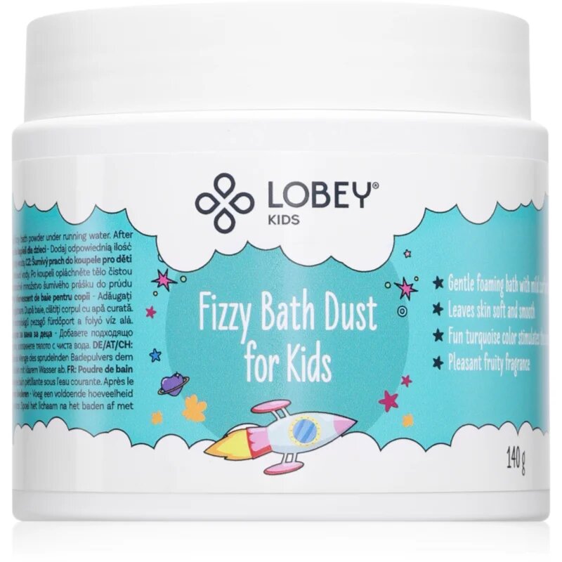 Lobey Kids Fizzy Bath Dust koupelový přípravek pro děti 140 g