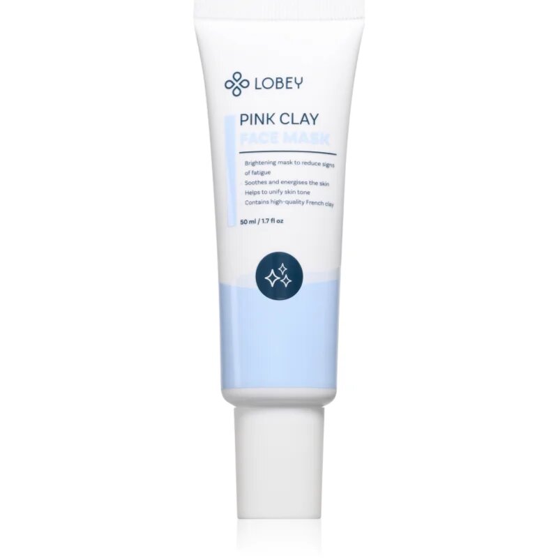 Lobey Pink Clay rozjasňující maska pro sjednocení barevného tónu pleti 50 ml