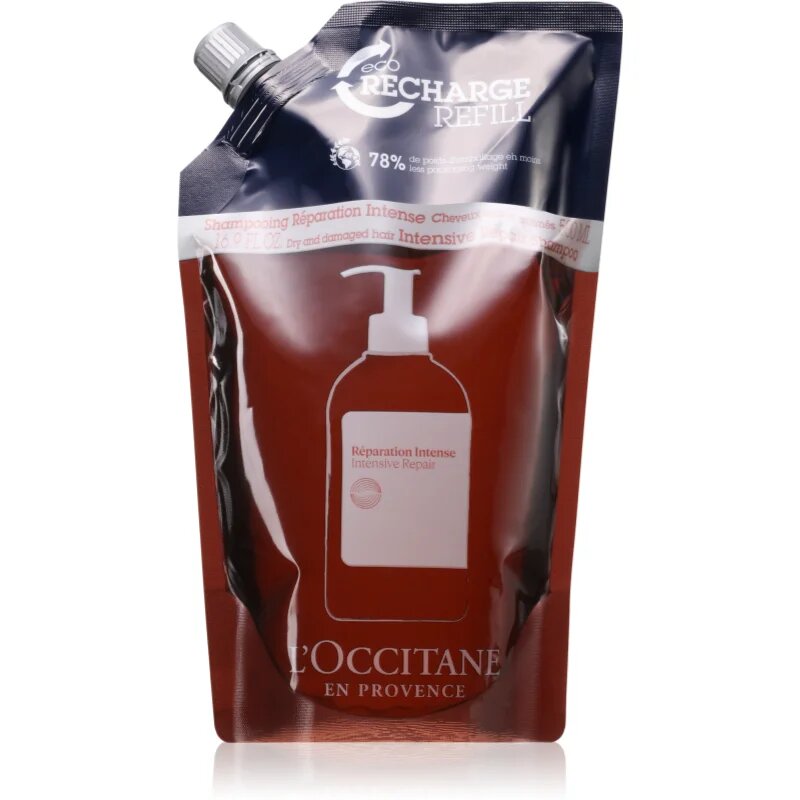 L’Occitane Intensive Repair Shampoo intenzivně regenerační šampon pro suché a poškozené vlasy náhradní náplň 500 ml