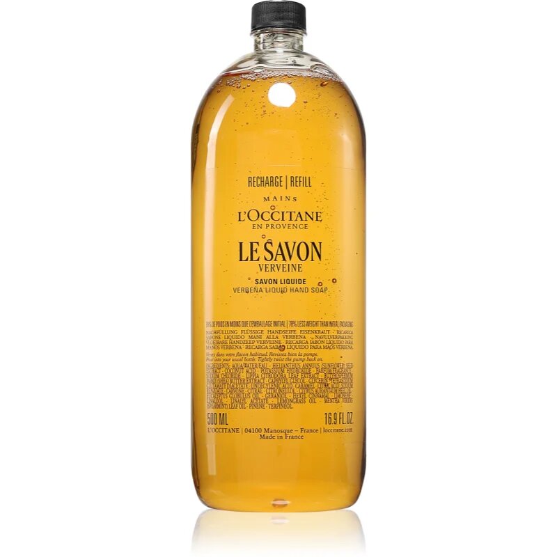 L’Occitane Shea Verbena tekuté mýdlo na ruce náhradní náplň 500 ml