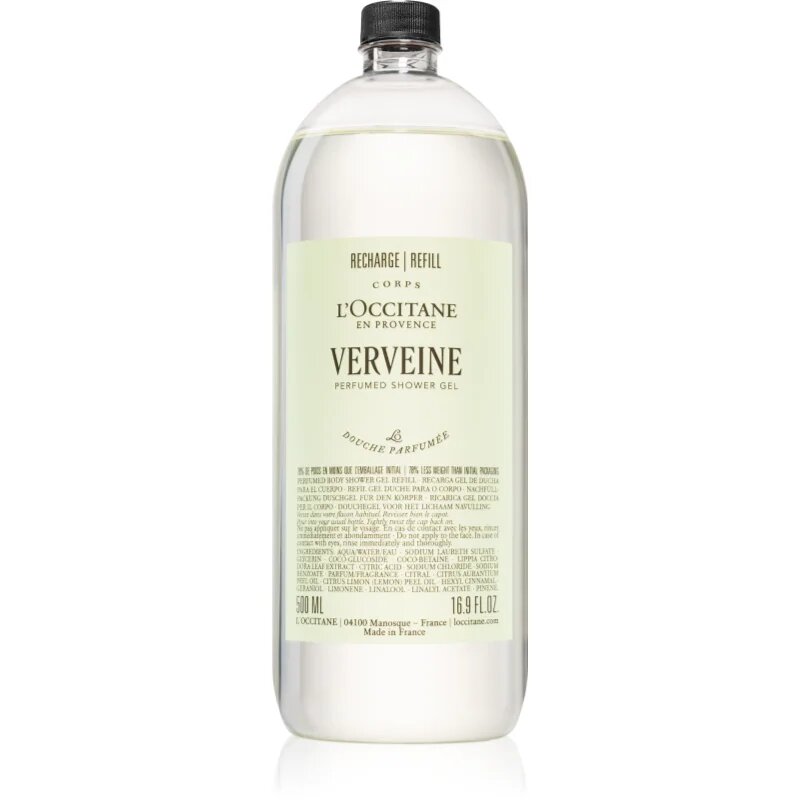 L’Occitane Verveine Perfumed Shower Gel sprchový gel náhradní náplň 500 ml
