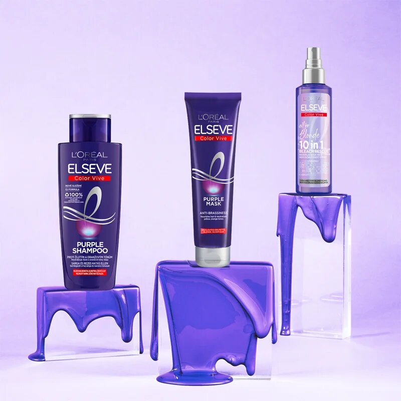 L’Oréal Paris Elseve Color-Vive Purple bezoplachový sprej pro všechny typy blond vlasů 150 ml