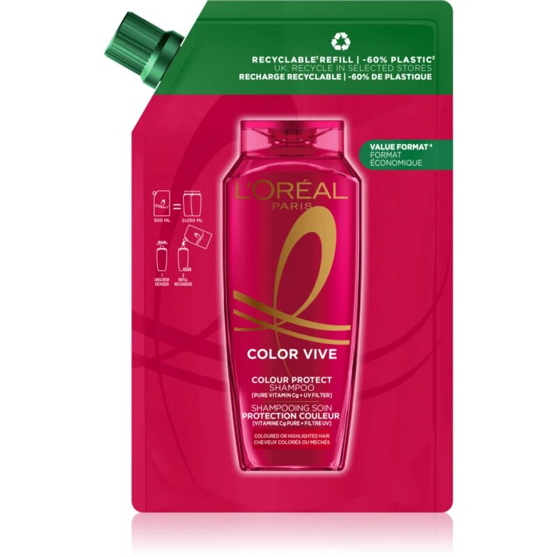 L’Oréal Paris Elseve Color-Vive šampon pro barvené vlasy Refill 500 ml