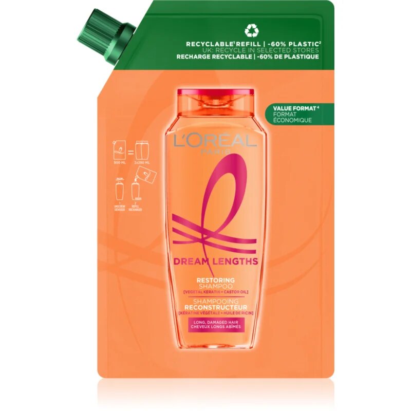 L’Oréal Paris Elseve Dream Long obnovující šampon Refill 500 ml