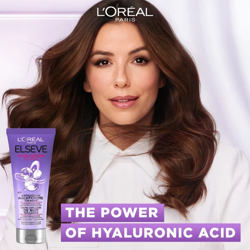 L’Oréal Paris Elseve Hyaluron Plump noční hydratační krém na vlasy 200 ml