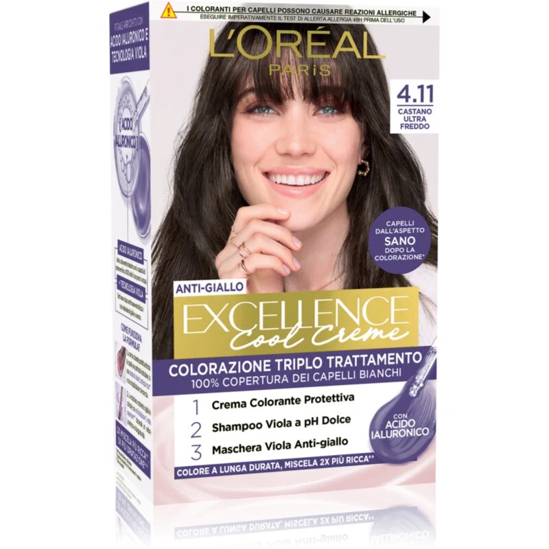 L’Oréal Paris Excellence Cool Creme barva na vlasy odstín 4.11 Ultra Ash Brown 1 ks