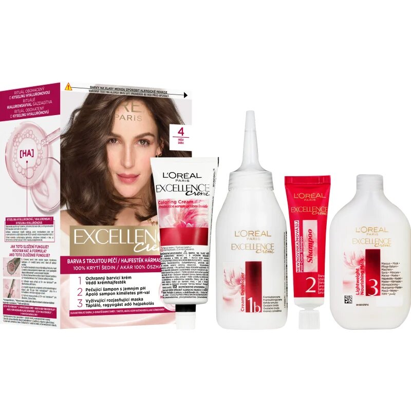 L’Oréal Paris Excellence Creme barva na vlasy odstín 4 1 ks