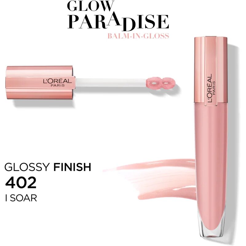 L’Oréal Paris Glow Paradise Balm in Gloss lesk na rty s kyselinou hyaluronovou odstín 402 I Soar 7 ml