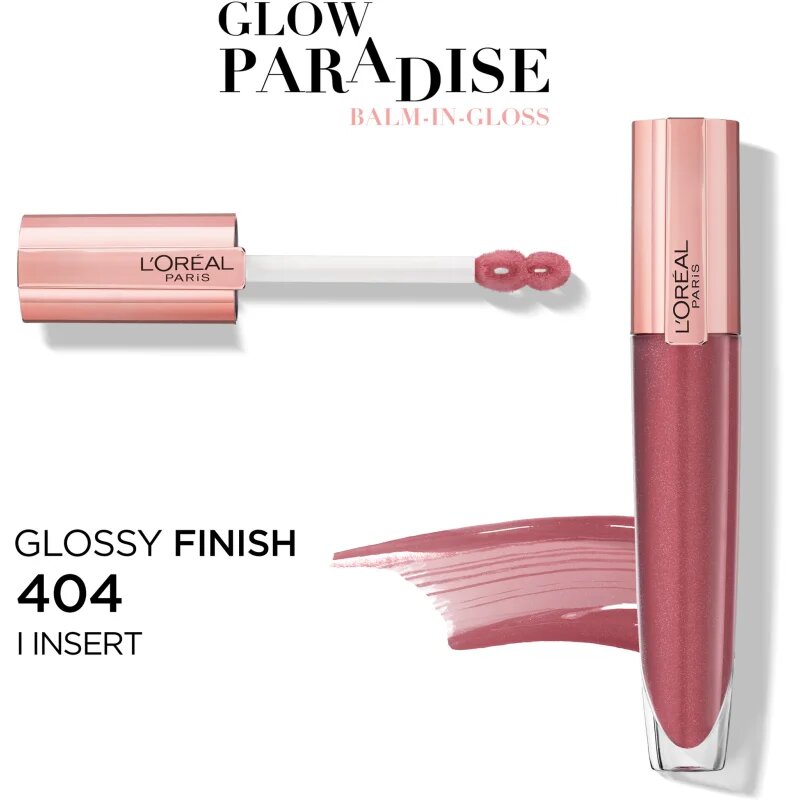 L’Oréal Paris Glow Paradise Balm in Gloss lesk na rty s kyselinou hyaluronovou odstín 404 I Insert 7 ml