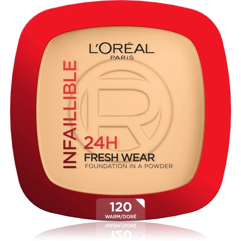 L’Oréal Paris Infaillible Fresh Wear 24h pudrový make-up odstín 120 Warm Doré 9 g