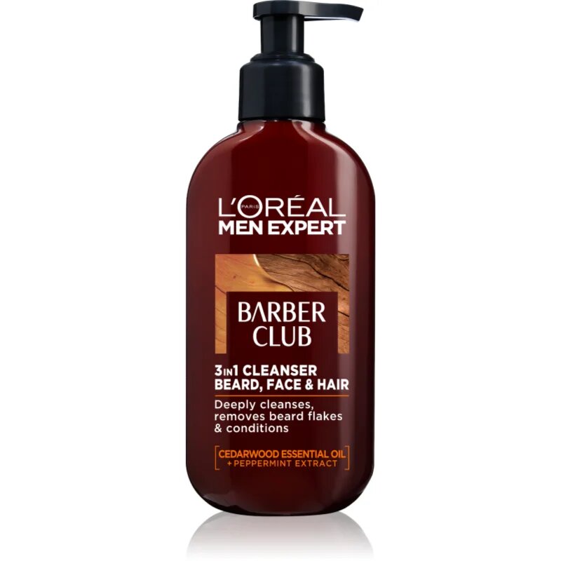 L’Oréal Paris Men Expert Barber Club čisticí gel na vousy tvář a vlasy 200 ml